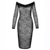 Black Leopard Openwork Dress - Dresses Black Leopard Openwork Dress - Dresses