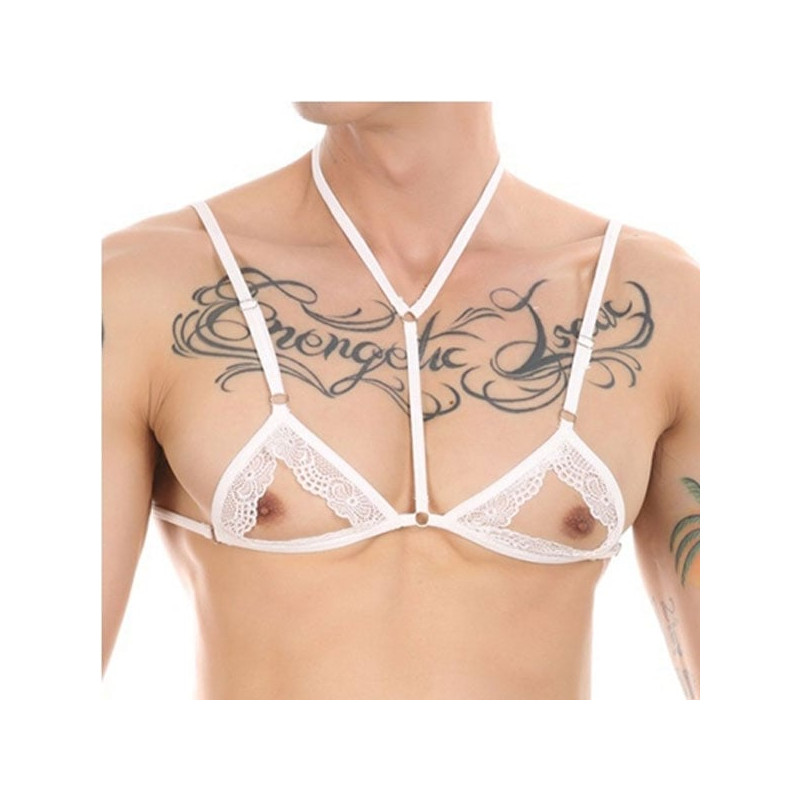 Mini Soutien-gorge Watch Tétons blanc - Soutiens-gorge sexy pour travestis