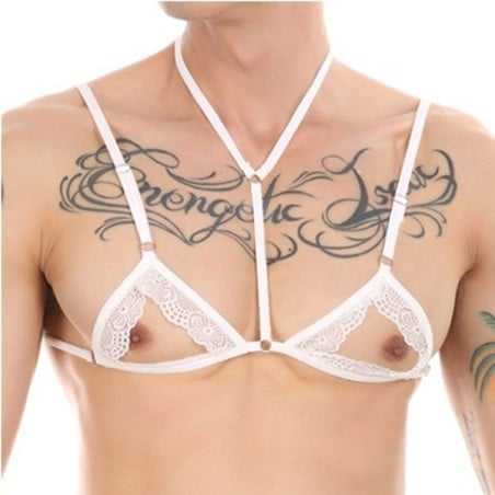 Mini Soutien-gorge Watch Tétons blanc - Soutiens-gorge sexy pour travestis