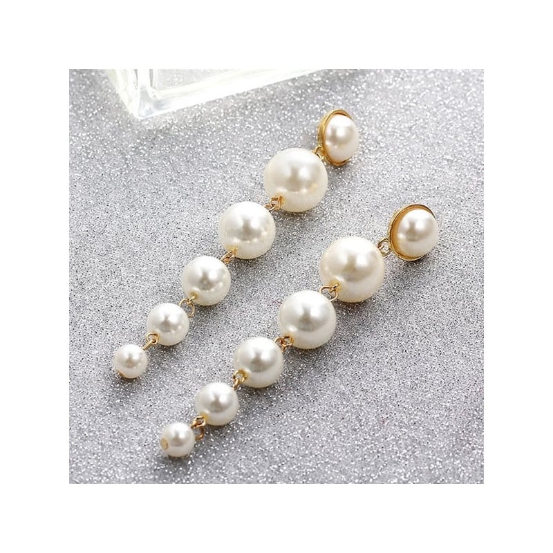 Long Pearl Clip Earring - Clip earrings
