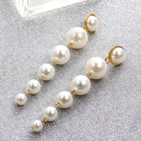 Long Pearl Clip Earring - Clip earrings