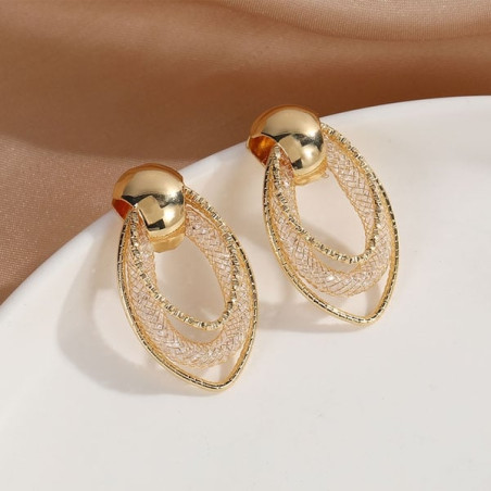 Boucles d'oreilles clips Navettes dorées - Boucles d'oreilles à clips Boucles d'oreilles clips Navettes dorées - Boucles d'oreilles à clips