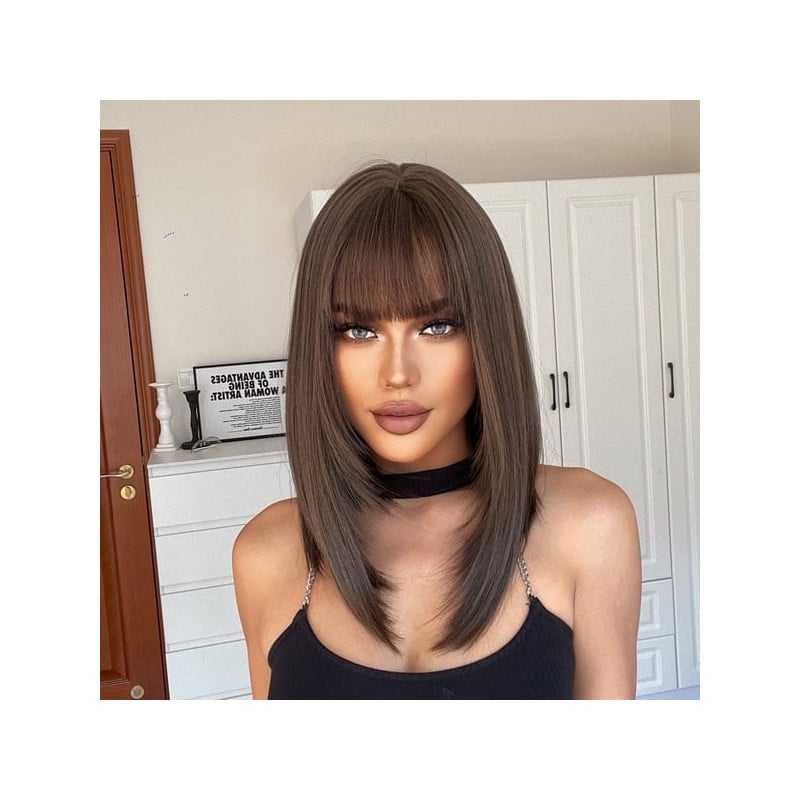 Perruque chatain Veronica - Perruques chatains pour travestis