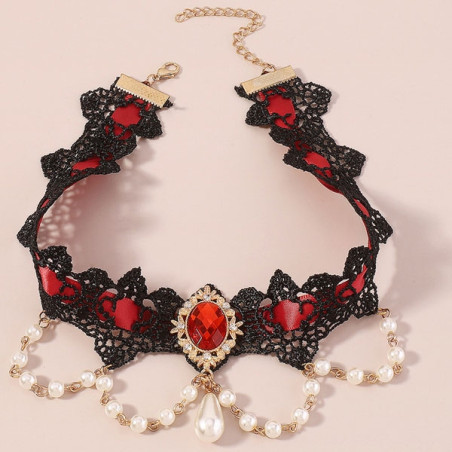 Red Gothic necklace - Necklaces