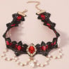 Collier gothique rouge - Colliers pour travestis Collier gothique rouge - Colliers pour travestis