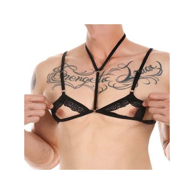Mini Soutien-gorge Watch Tétons noir - Soutiens-gorge sexy pour travestis