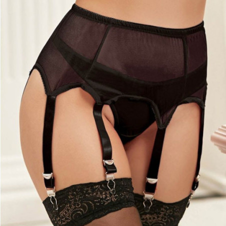 Porte-jarretelles culotte noir - Portes-jarretelles pour travestis