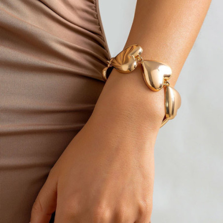 Gold-plated hearts bracelet - Stretch bracelets