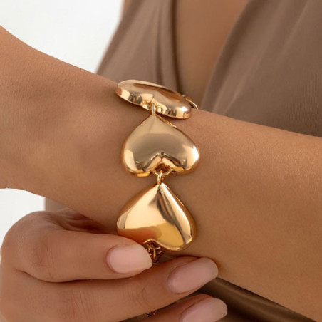 Gold-plated hearts bracelet - Stretch bracelets