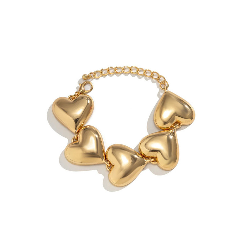 Goldplated hearts bracelet Rigazo
