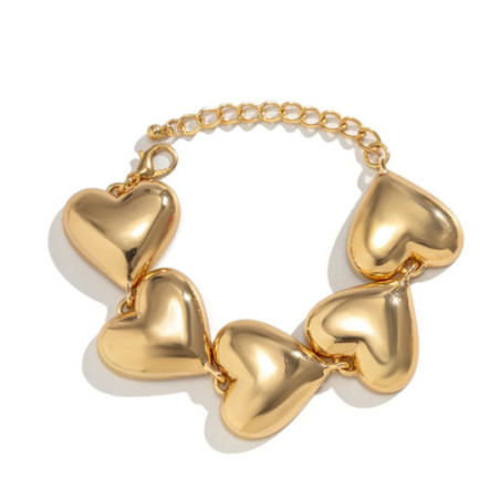 Gold-plated hearts bracelet - Stretch bracelets