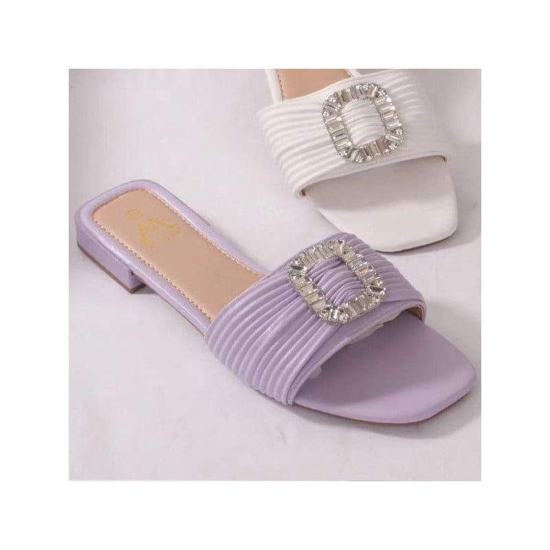 Lavender low mules - Large mules for cross-dressers