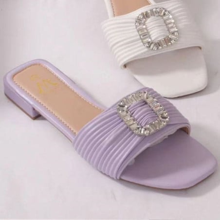 Mules basses lavande - Mules grandes tailles pour travestis Mules basses lavande - Mules grandes tailles pour travestis