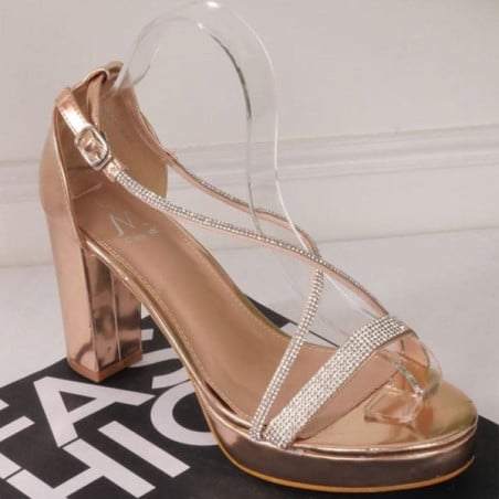 Sandales ouvertes dorées - Sandales grandes tailles pour travestis