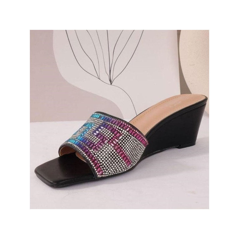 Glittery mules - Large mules for cross-dressers