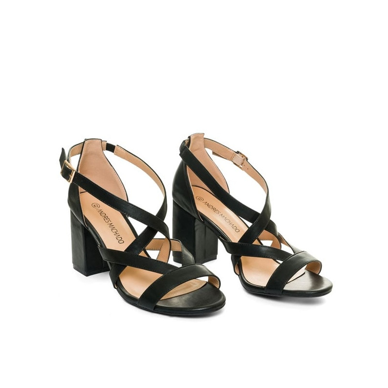 Sandales brides noires - Sandales grandes tailles pour travestis