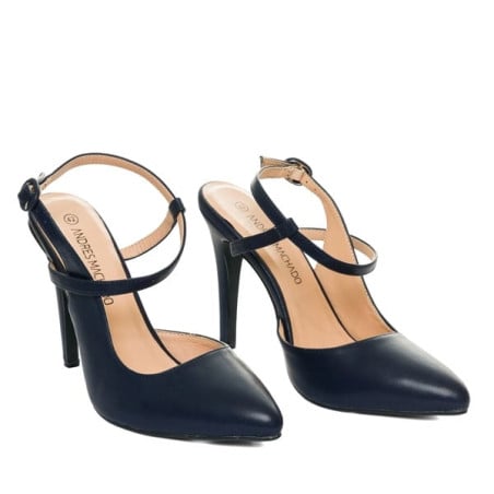 Open toe pumps navy - Open hells and mules