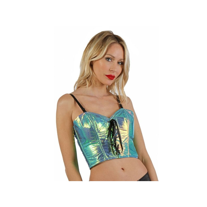 Top multicouleur effet corset & Zip - Hauts pour travestis