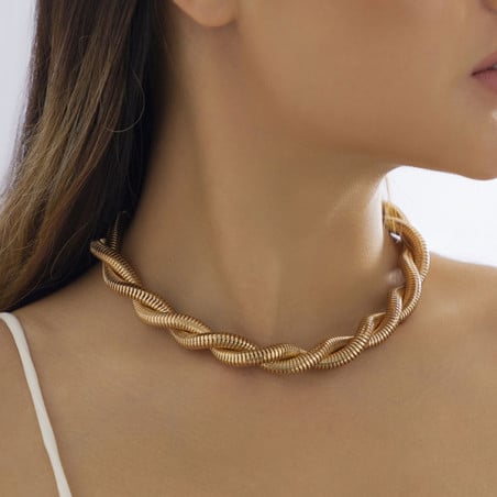Golden snake necklace - Necklaces