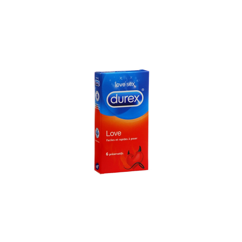 Durex Love 6 préservatifs - Préservatifs pour travestis