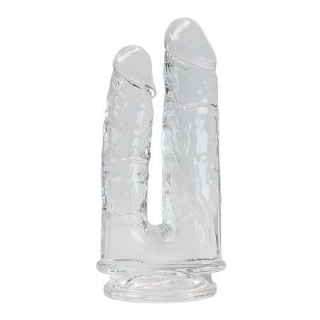 Godemichet double suction cup Jelly - Double godes pour travestis