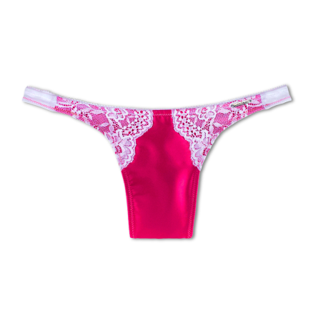 Devotion Satin tucking thong Passion Pink - Tucking