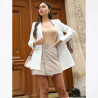 Jupe portefeuille simili beige - Robes pour travestis Jupe portefeuille simili beige - Robes pour travestis