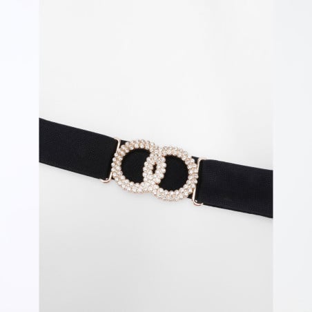 Rhinestone ring buckle belt - Belts