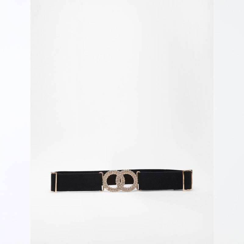 Rhinestone ring buckle belt - Belts