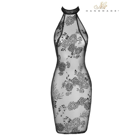 Robe résille floquée en velours Dos nu - Robes pour travestis Robe résille floquée en velours Dos nu - Robes pour travestis