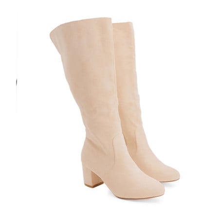 Low cream boots - Large boots for cross-dressers Low cream boots - Large boots for cross-dressers