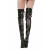 Cuissardes lacets noires vernies - Cuissardes grandes tailles pour travestis Cuissardes lacets noires vernies - Cuissardes grandes tailles pour travestis
