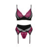 Ensemble 3 pièces Rosenty - Ensemble lingerie sexy pour travestis Ensemble 3 pièces Rosenty - Ensemble lingerie sexy pour travestis