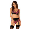 Ensemble 3 pièces Rosenty - Ensemble lingerie sexy pour travestis Ensemble 3 pièces Rosenty - Ensemble lingerie sexy pour travestis
