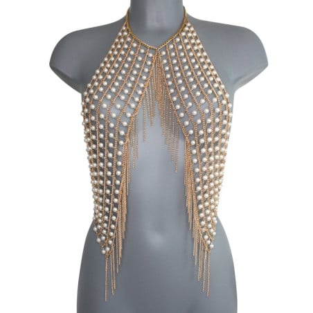 White Beaded Body Chain - Body Jewellery