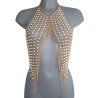 Bijou de poitrine perles blanches - Bijoux de corps pour travestis Bijou de poitrine perles blanches - Bijoux de corps pour travestis