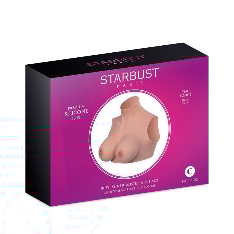 Buste faux seins Peau foncée - Bustes silicone pour travesti