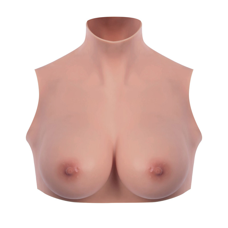 Fake breast bust Dark skin - Silicone breast combinations for cross-dressers