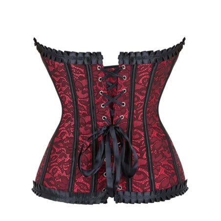 Elegant red and black corset - Corsets