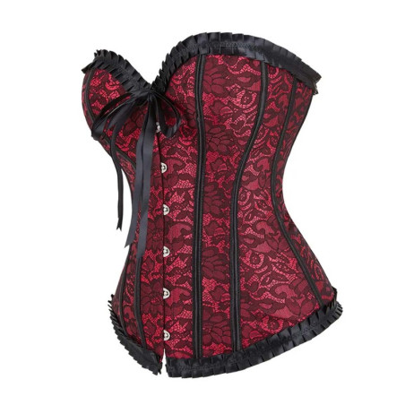 Elegant red and black corset - Corsets