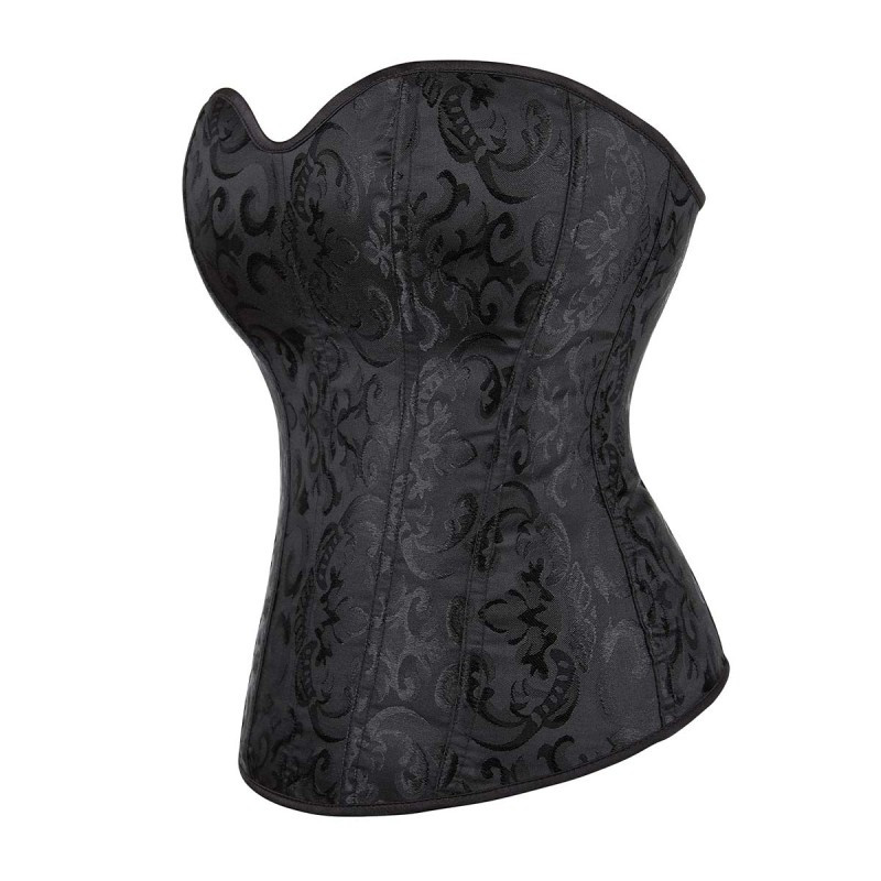 Black satin corset - Corsets for cross-dressers