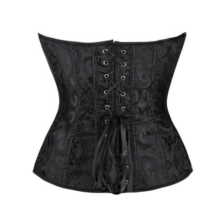 Corset noir satin - Corsets pour travestis