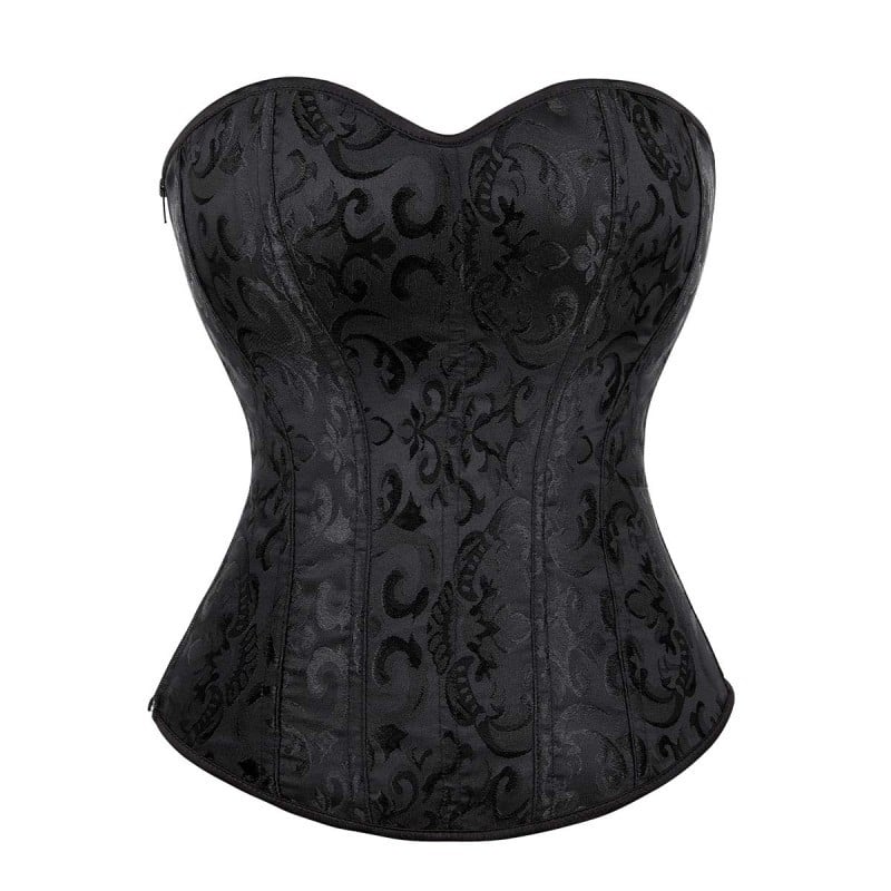 Corset noir satin - Corsets pour travestis