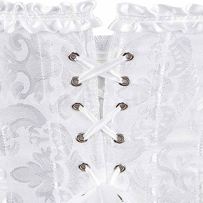 Corset blanc brodé - Corsets pour travestis
