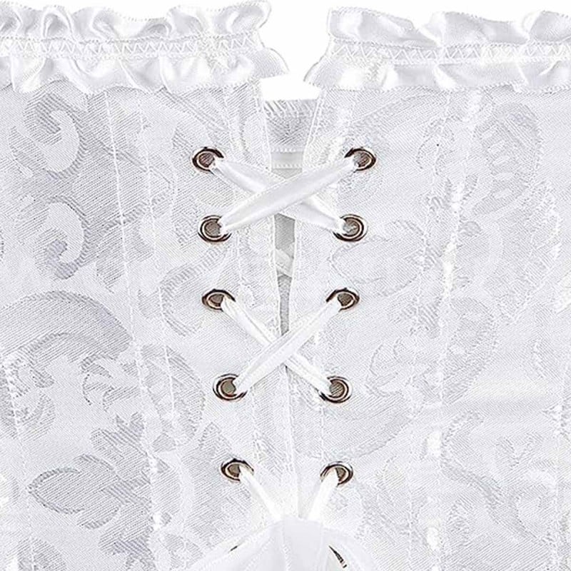 White embroidered corset - Corsets for cross-dressers