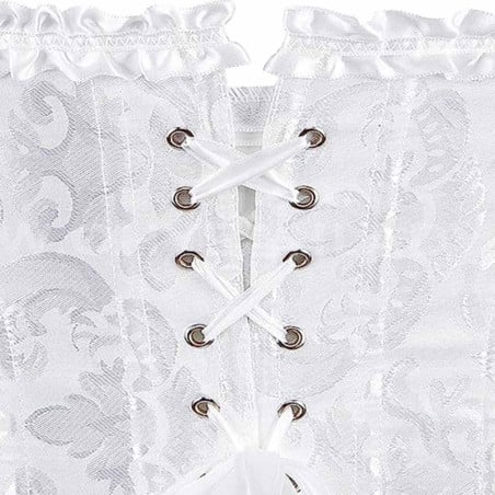 Corset blanc brodé - Corsets pour travestis Corset blanc brodé - Corsets pour travestis