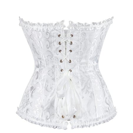 Corset blanc brodé - Corsets pour travestis