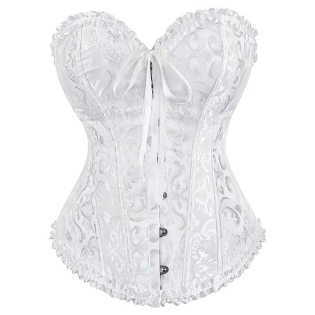 Corset blanc brodé - Corsets pour travestis