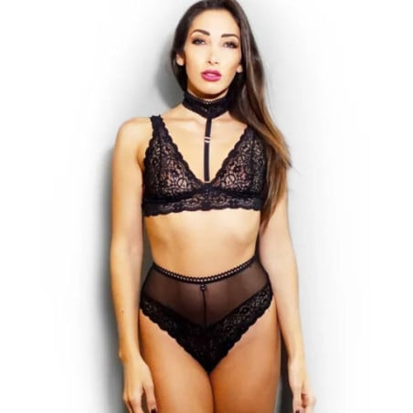 Soutien-gorge triangle avec chocker amovible - Soutiens-gorge sexy pour travestis