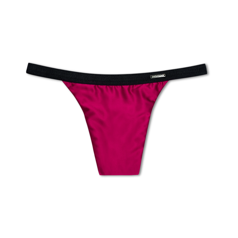 Divine Satin Pink Passion Thong - Tucking